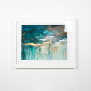 Migrate art print framed in white